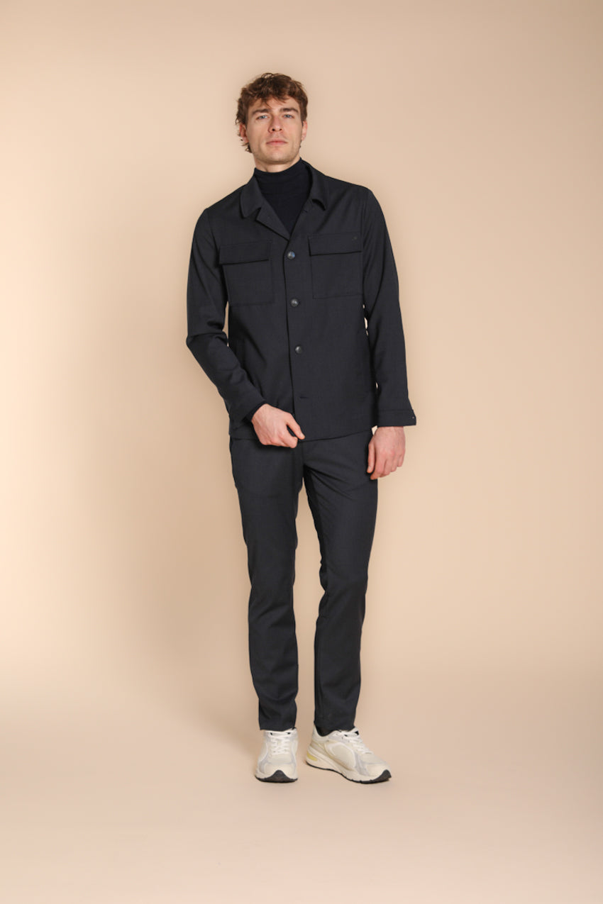 Firenze overshirt homme doublée en laine unie