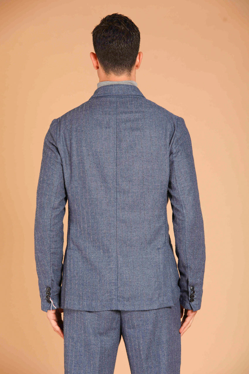 Da Vinci blazer uomo in flanella effetto gessato regular fit