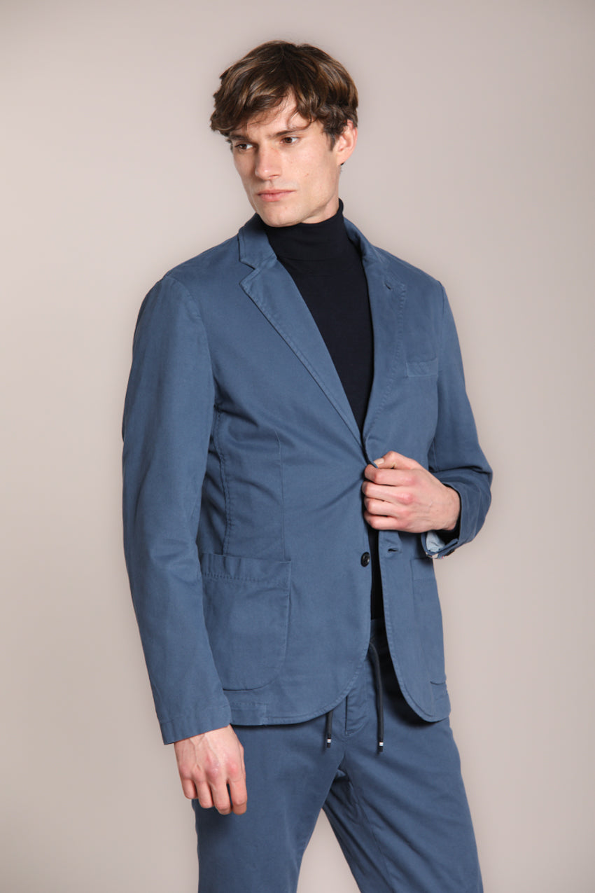 Blazer Man Da Vinci Air Force Blue in Stretch Gabardine | Mason's Mason's Blazer Man Da Vinci Air Force Blue in Stretch Gabardine | Mason's Mason's