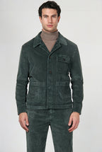 Work Jacket Herren-Overshirt aus breit geripptem Samt