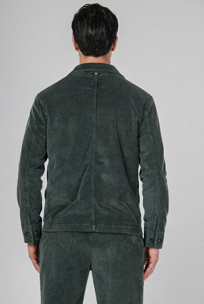 Work Jacket Herren-Overshirt aus breit geripptem Samt