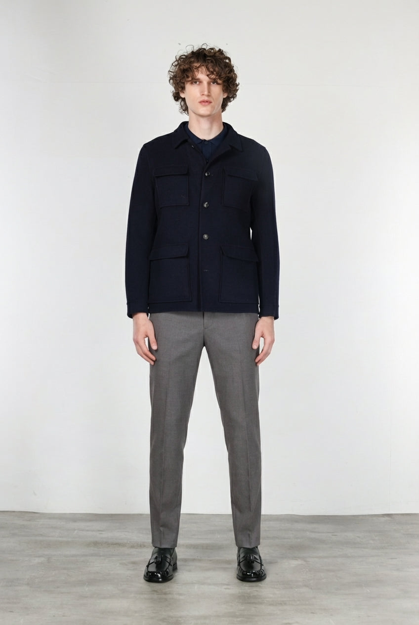 California Field Jacket für Herren aus Wolle mit Glencheck-Muster