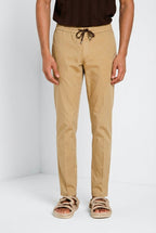 New York Sack men's chino jogger pants in lyocell and cotton parachute canvas regular fit