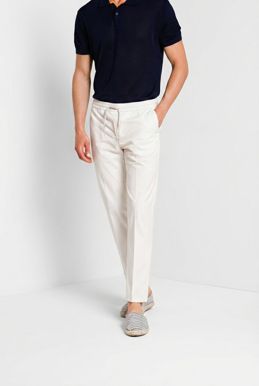 New York Sack pantalone chino jogger uomo in tela paracadute lyocell e cotone regular fit