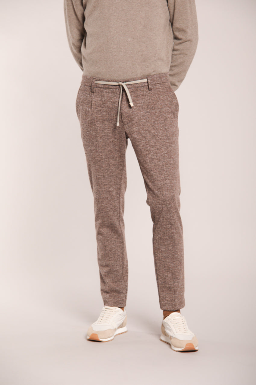 Foto 1 New York 1 Pinces City String pantalone chino uomo in jersey resca regular fit