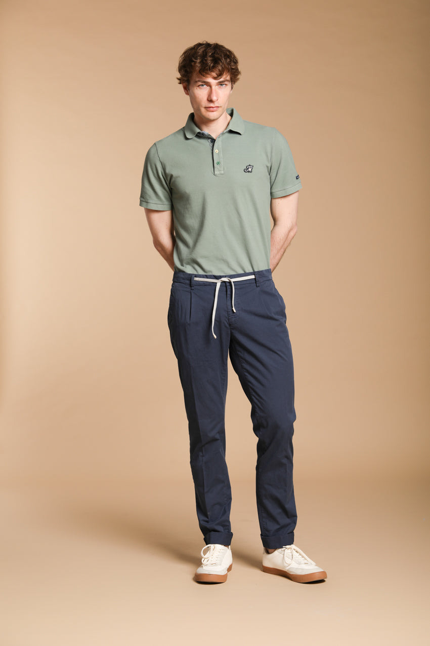 New York 1 Pinces City String men's pants in lightweight pima cotton twill regular fit