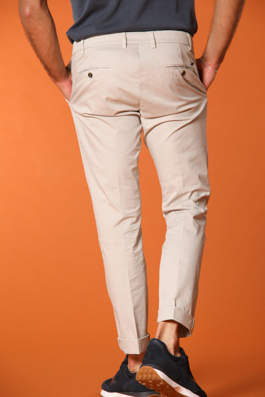 New York 1 Pinces City String chino pantalon homme en twill de coton pima léger regular fit