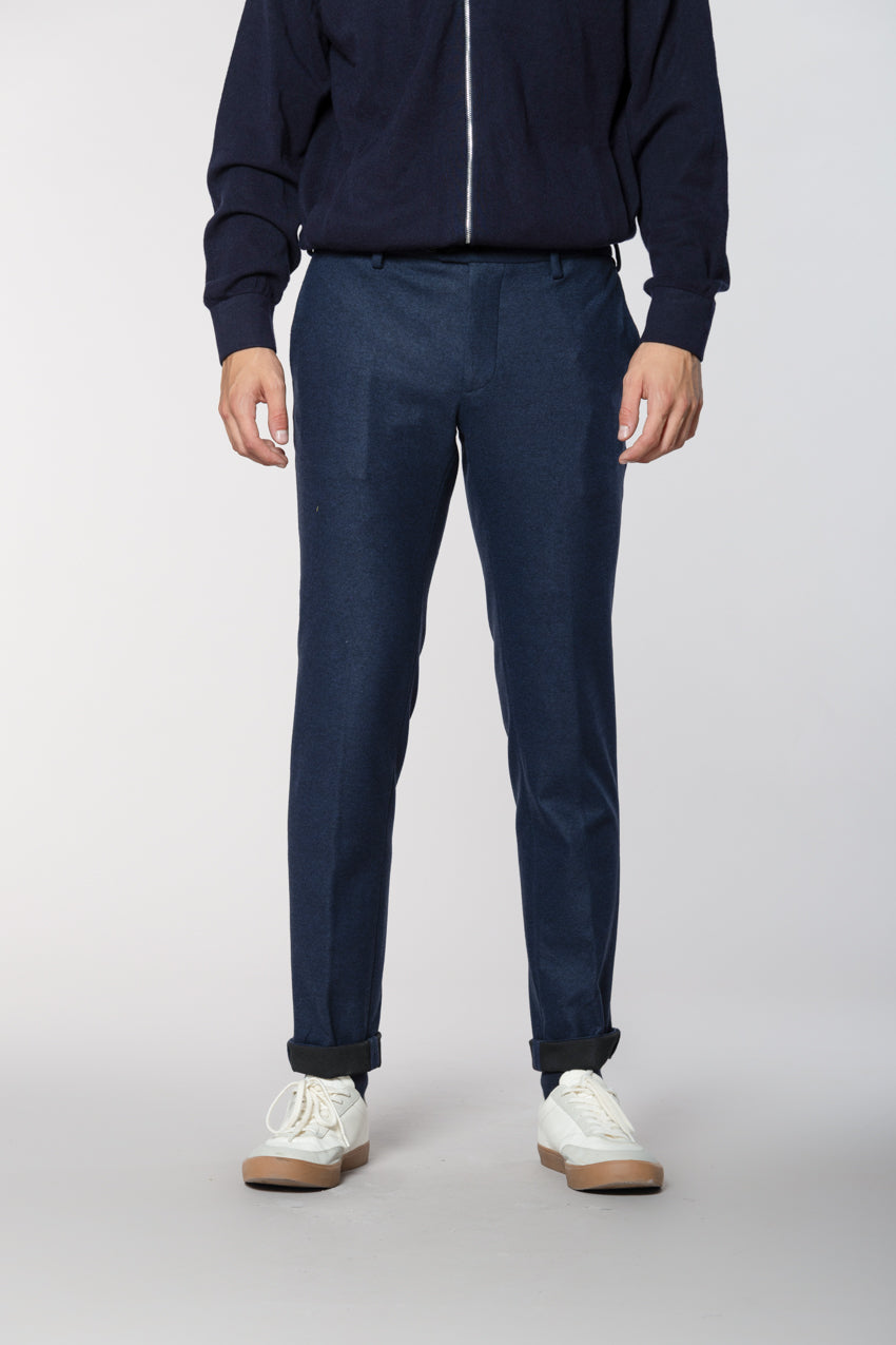 New York Sartoriale Herren Chino-Hose maßgeschneidert aus Flanell-Jersey Regular Fit