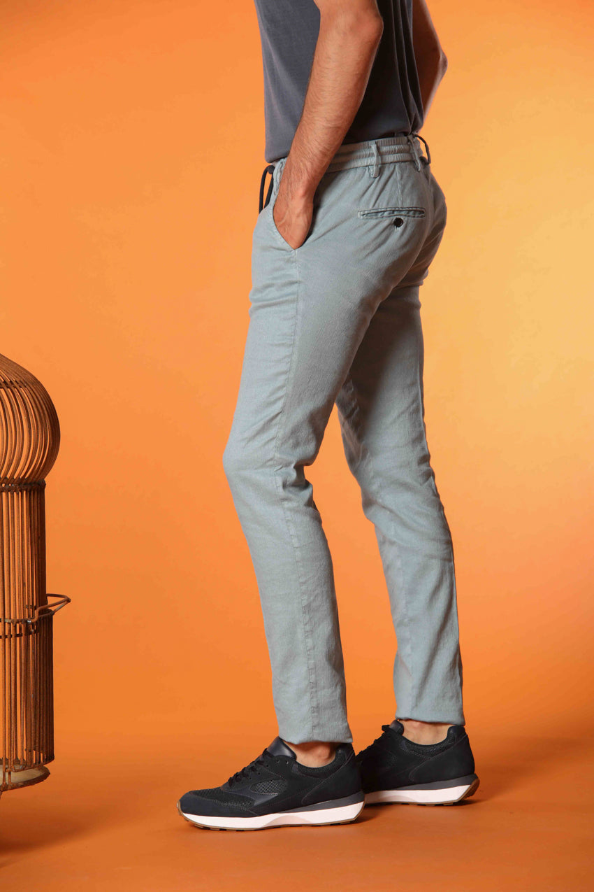 Milano Jogger pantalone uomo in twill di lino e cotone extra slim fit