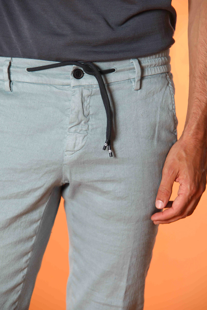 Milano Jogger pantalone uomo in twill di lino e cotone extra slim fit