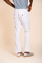 Milano Jogger pantalone chino uomo in twill di lino e cotone extra slim fit