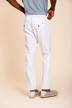 Milano Jogger men's chino pants in linen and cotton twill extra slim fit