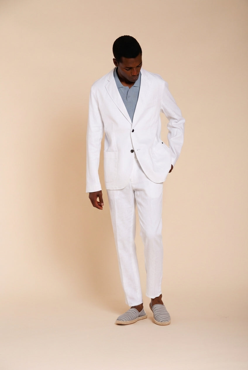 Milano Jogger men's chino pants in linen and cotton twill extra slim fit