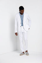 Milano Jogger pantalone chino uomo in twill di lino e cotone extra slim fit