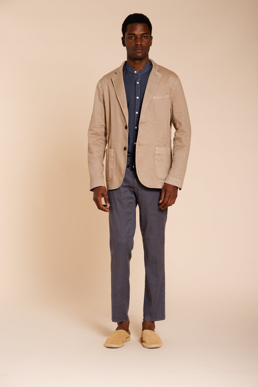 Milano Jogger men's chino pants in linen and cotton twill extra slim fit