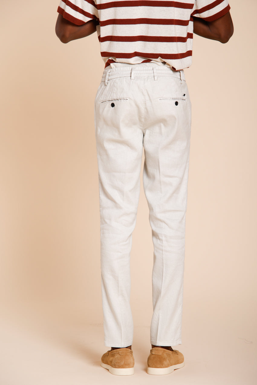Milano Jogger men's chino pants in linen and cotton twill extra slim fit