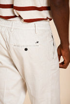 Milano Jogger men's chino pants in linen and cotton twill extra slim fit