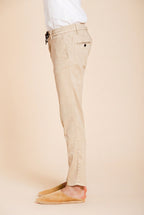 Milano Jogger men's chino pants in linen and cotton twill extra slim fit