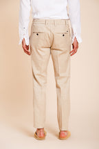 Milano Jogger men's chino pants in linen and cotton twill extra slim fit