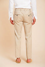 Milano Jogger men's chino pants in linen and cotton twill extra slim fit