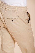 Milano Jogger men's chino pants in linen and cotton twill extra slim fit