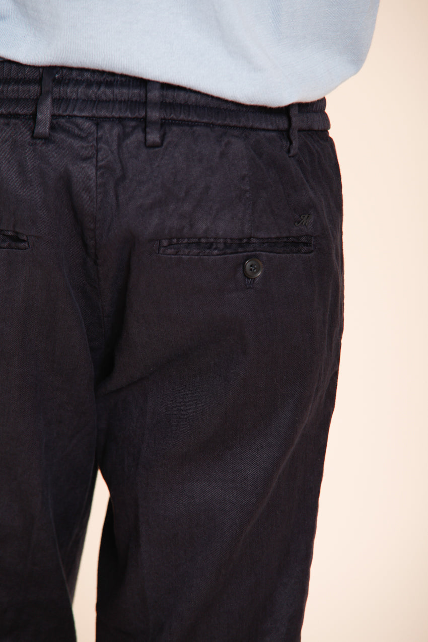 Milano Jogger men's chino pants in linen and cotton twill extra slim fit
