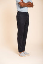 Milano Jogger men's chino pants in linen and cotton twill extra slim fit
