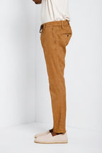 Milano Jogger pantalone chino uomo in twill di lino e cotone extra slim fit