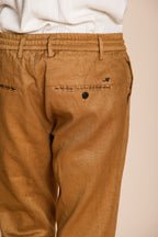 Milano Jogger men's chino pants in linen and cotton twill extra slim fit