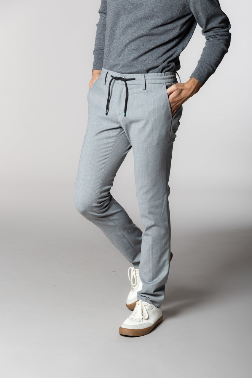Milano Jogger pantalone chino uomo in lana extra slim fit