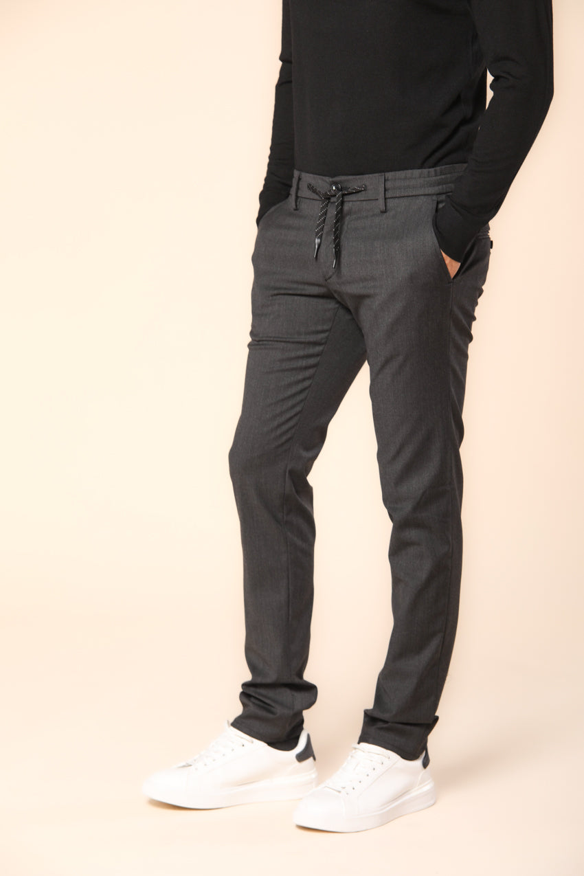 Milano Jogger Pantalon chino homme en laine unie extra slim