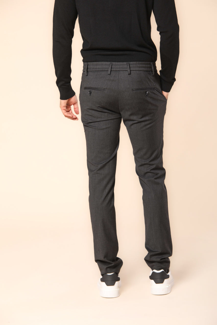 Milano Jogger Pantalon chino homme en laine unie extra slim