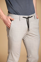 Milano Jogger Herren Chino Hose aus Wolle Travel Extra Slim Fit