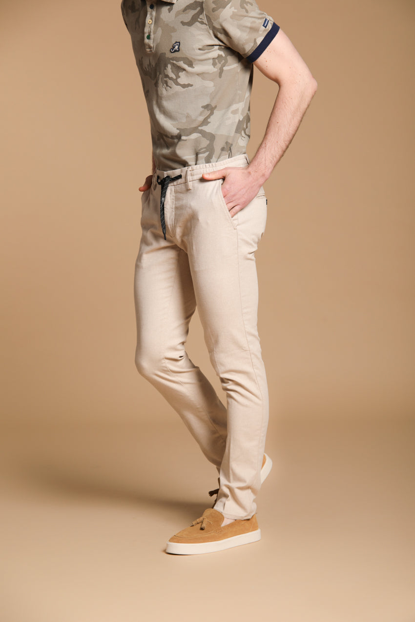 Milano Jogger Herren Chino Jogger in Microfancy mit strukturiertem Gewebe Extra Slim Fit