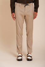 Milano Jogger men's chino pants in linen and cotton twill extra slim fit
