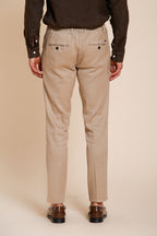 Milano Jogger men's chino pants in linen and cotton twill extra slim fit