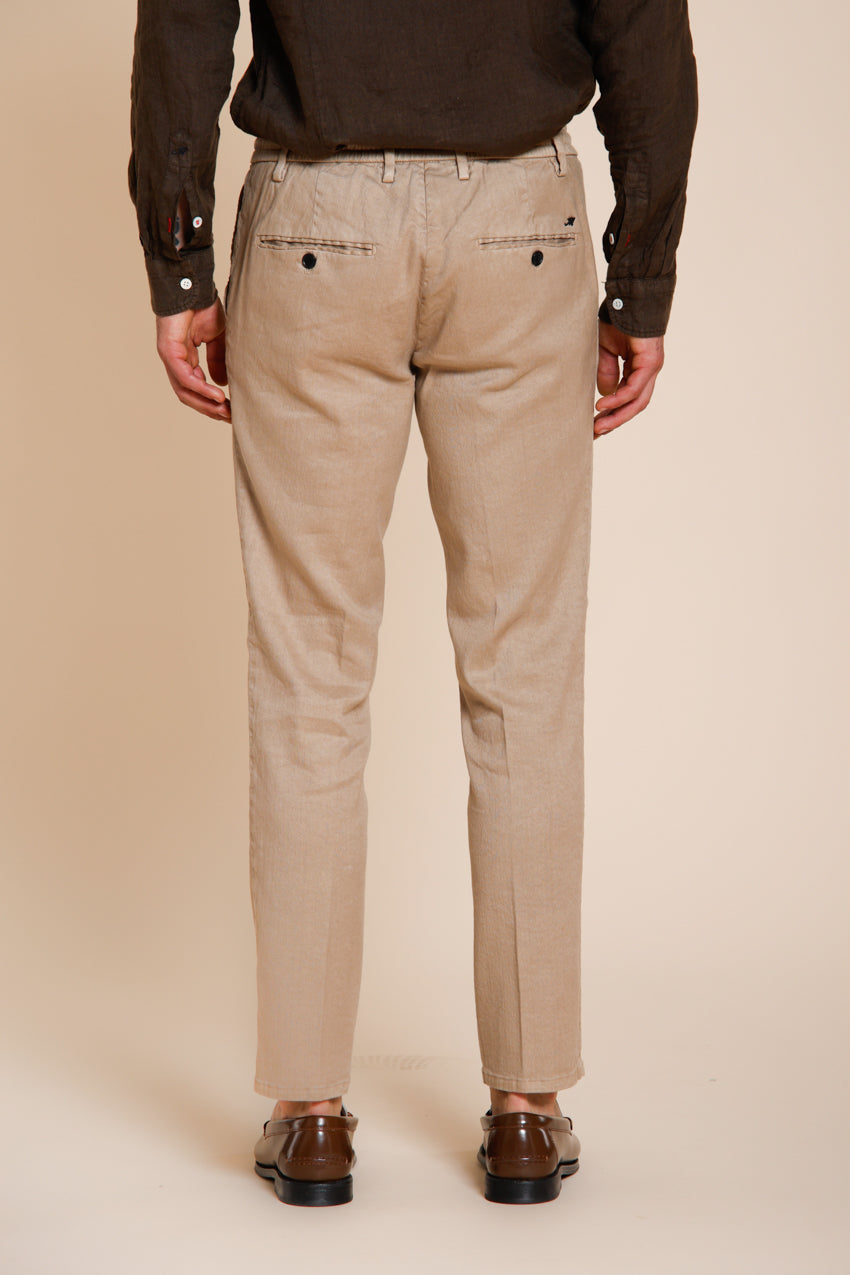Milano Jogger men's chino pants in linen and cotton twill extra slim fit