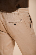 Milano Jogger men's chino pants in linen and cotton twill extra slim fit