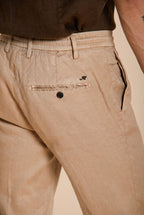 Milano Jogger men's chino pants in linen and cotton twill extra slim fit