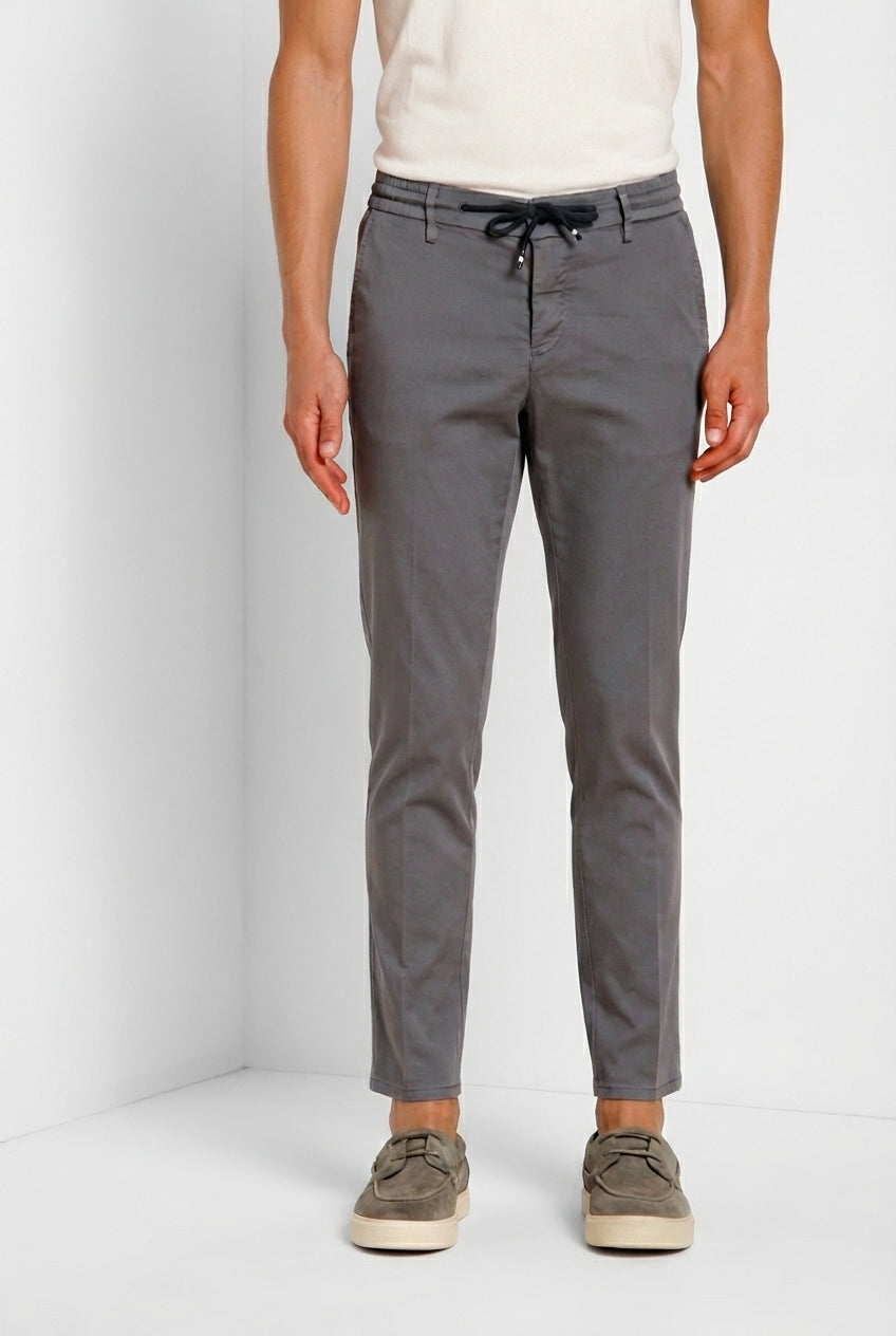 Milano Jogger Travel men's chino pants in technical travel stretch satin extra slim fit