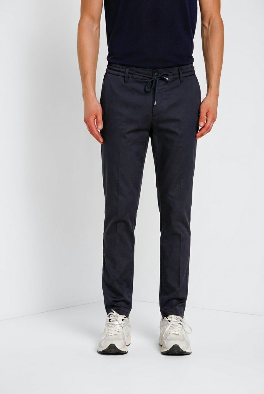 Milano Jogger Travel pantalone chino uomo in raso tecnico travel stretch extra slim fit