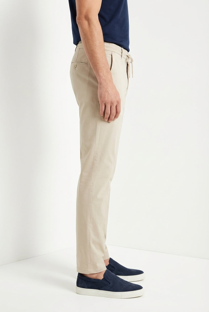 Milano Jogger Travel men's chino pants in technical travel stretch satin extra slim fit