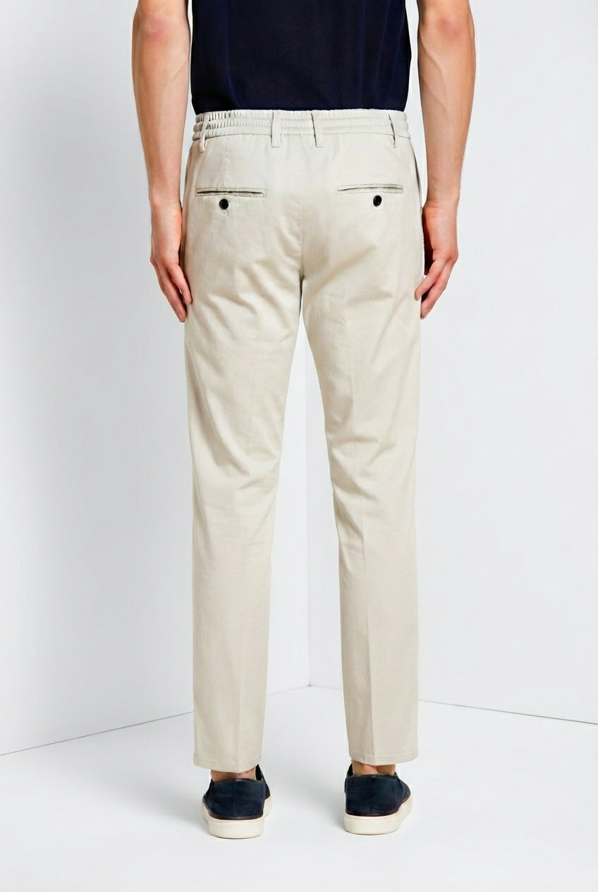 Milano Jogger Travel men's chino pants in technical travel stretch satin extra slim fit