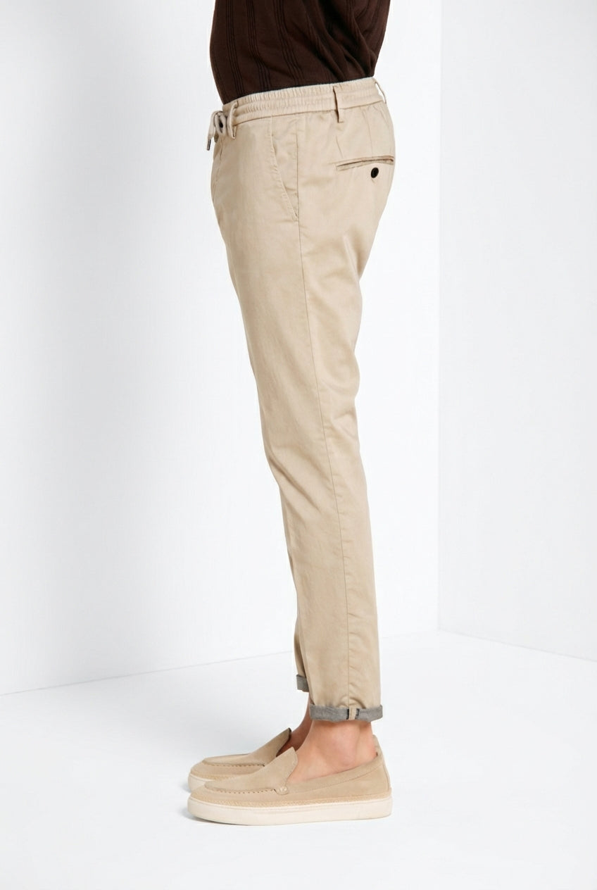 Milano Jogger Travel men's chino pants in technical travel stretch satin extra slim fit