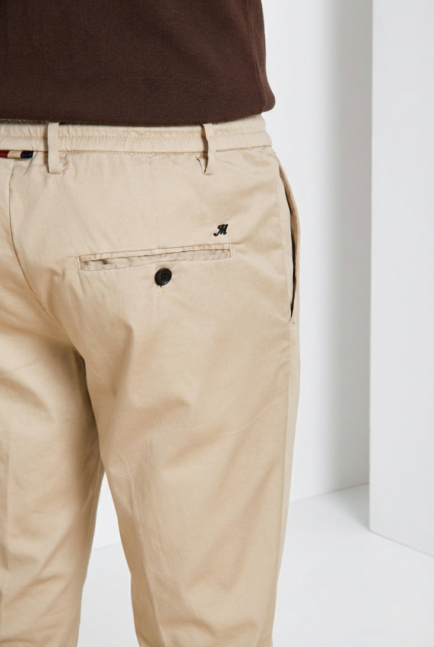 Milano Jogger Travel men's chino pants in technical travel stretch satin extra slim fit