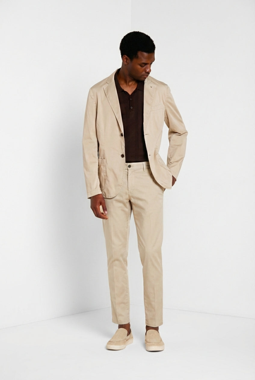 Milano Jogger Travel men's chino pants in technical travel stretch satin extra slim fit