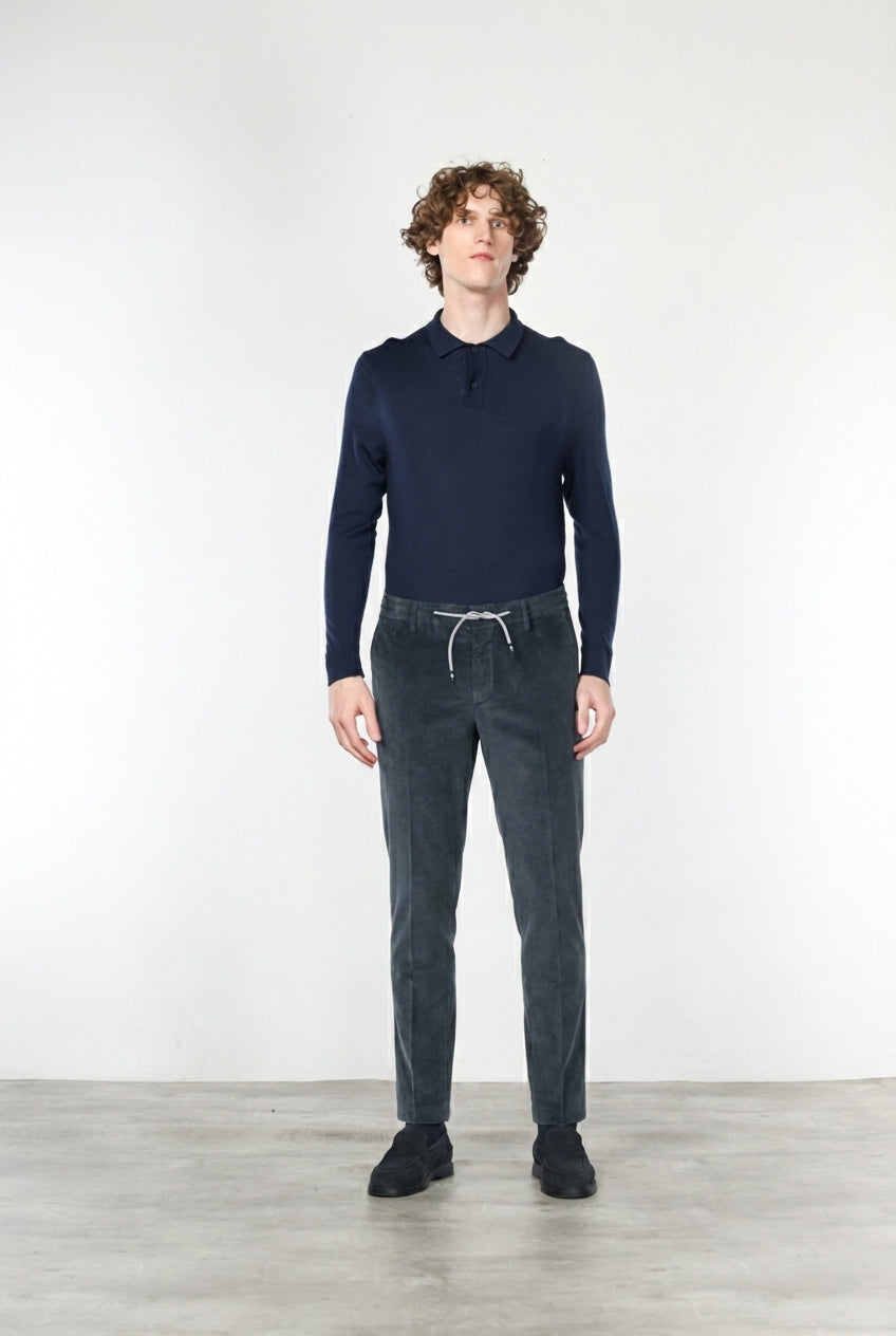 Milano Jogger men's chino trousers in velvet 500 extra slim fit stripes
