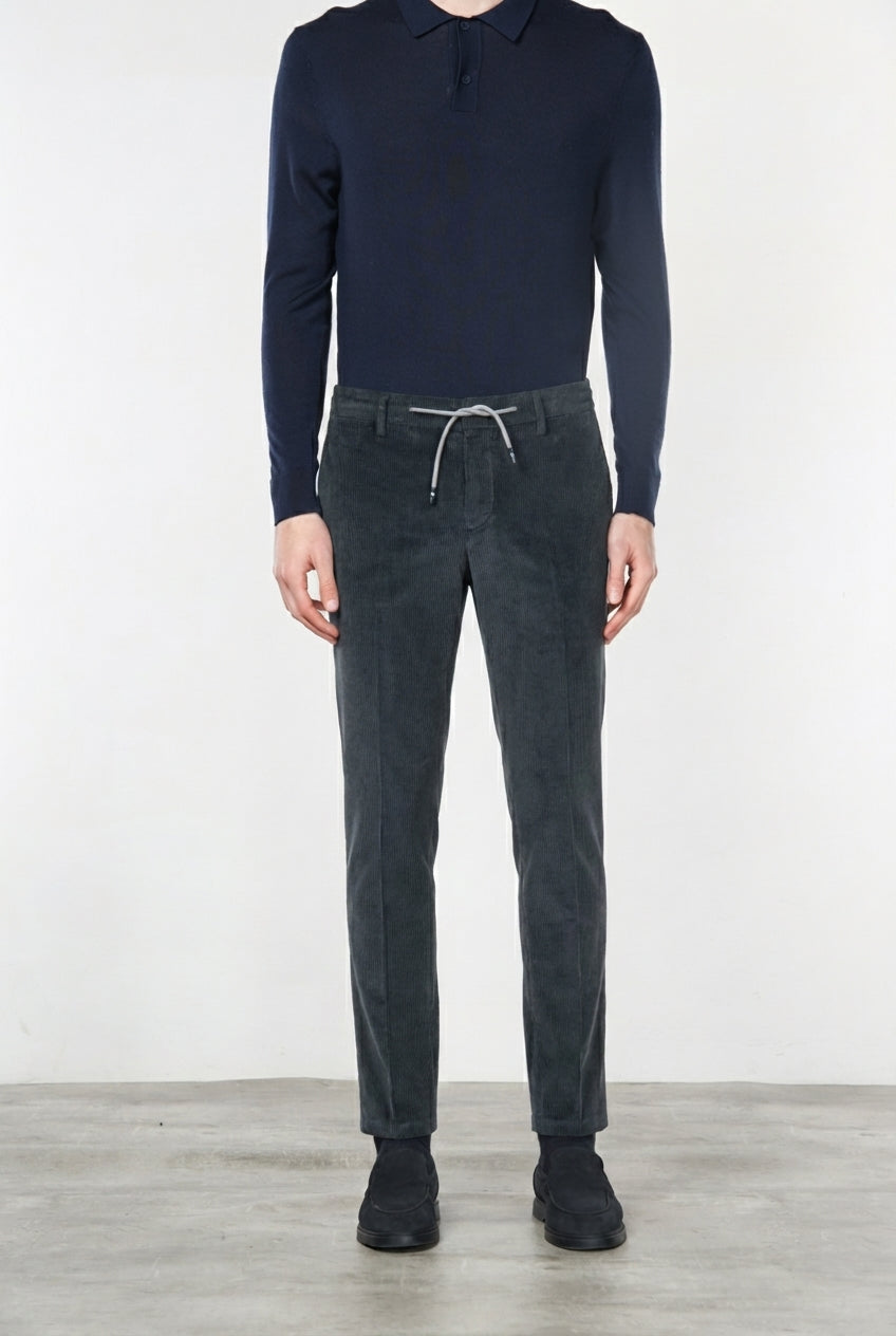 Milano Jogger men's chino trousers in velvet 500 extra slim fit stripes