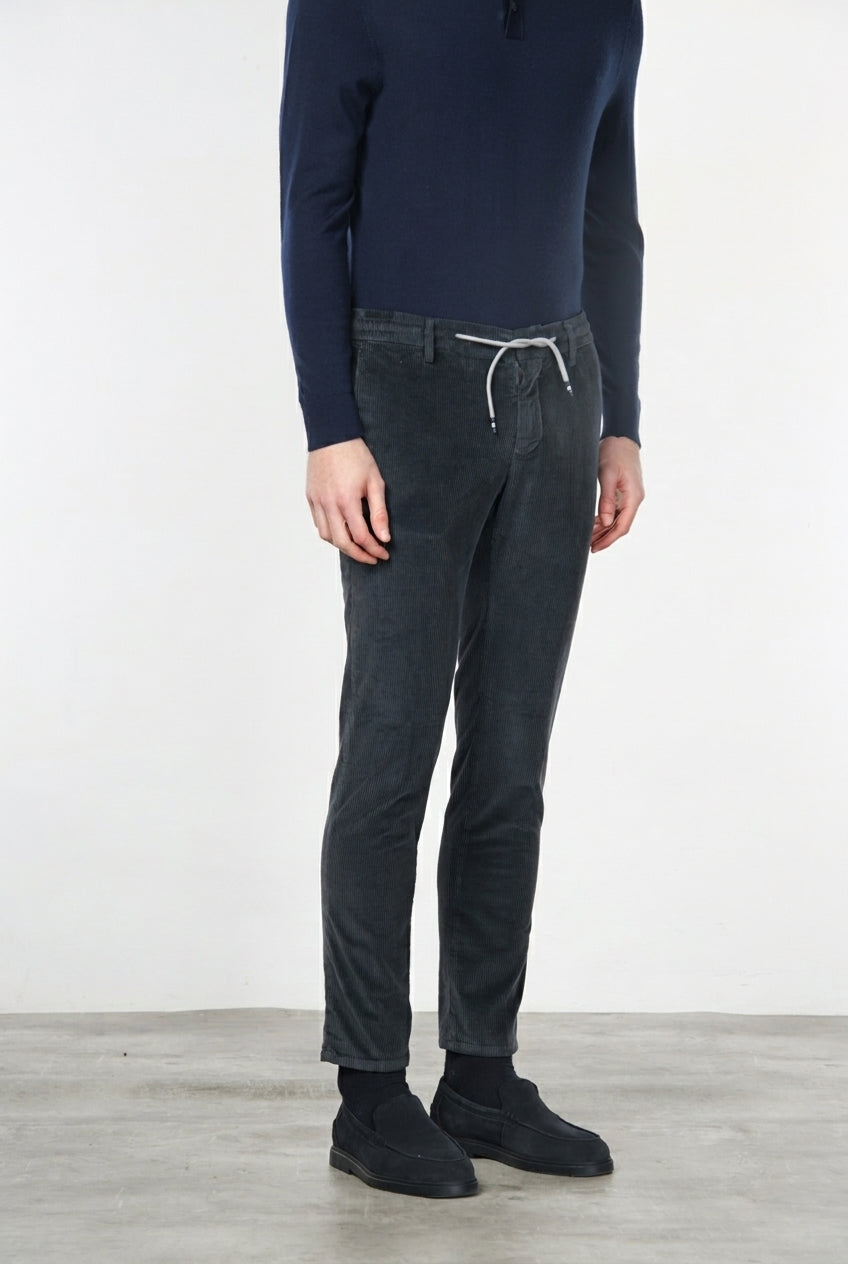 Milano Jogger men's chino trousers in velvet 500 extra slim fit stripes