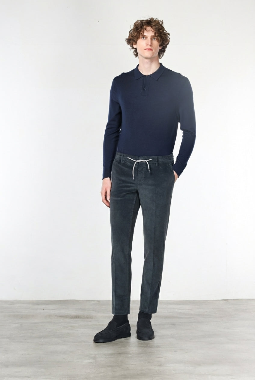 Milano Jogger men's chino trousers in velvet 500 extra slim fit stripes